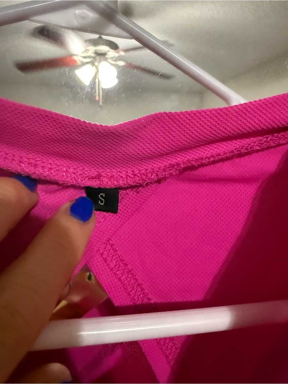 Women’s Pink Cropped V-Neck Top - Picture 3 of 5